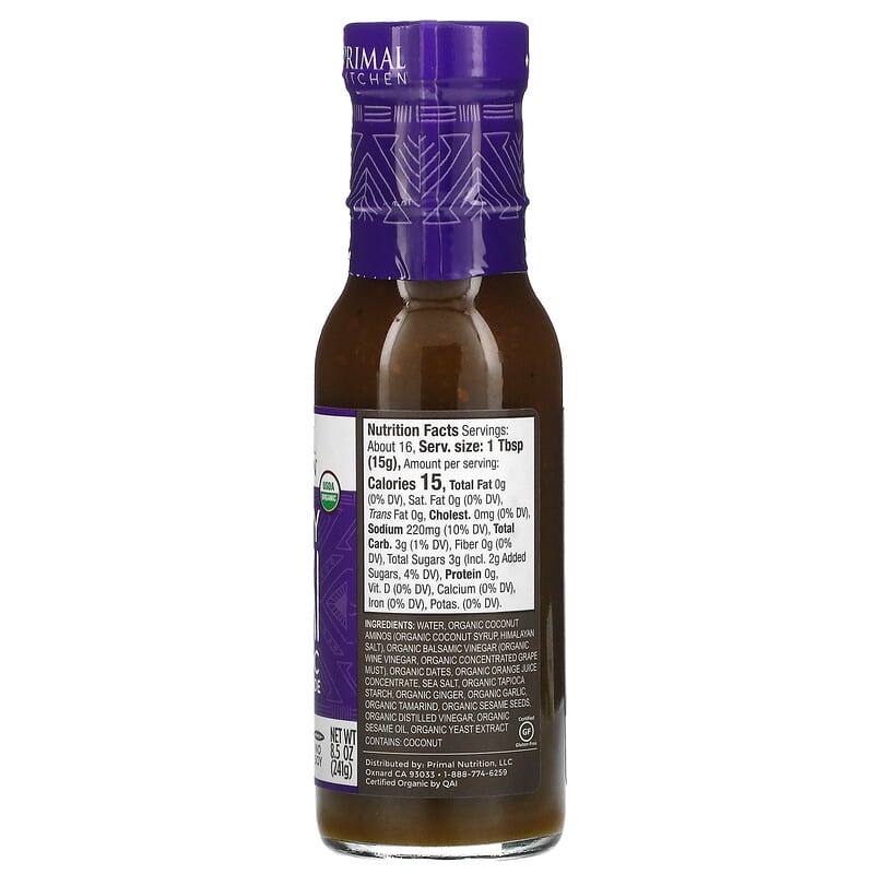 Primal Kitchen, Organic No Soy Teriyaki Sauce & Marinade, 8.5 oz (241 g)