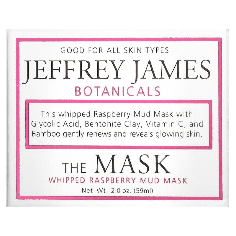 Jeffrey James Botanicals, The Mask, Whipped Raspberry Mud Beauty Mask, 2 oz (59 ml)