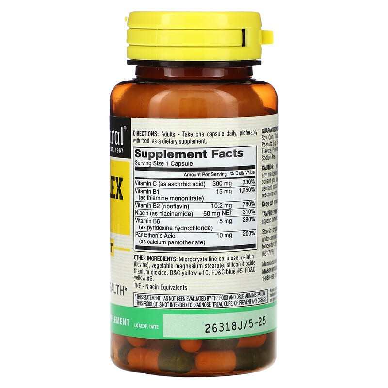 Mason Natural, B-Complex With C, 100 Capsules