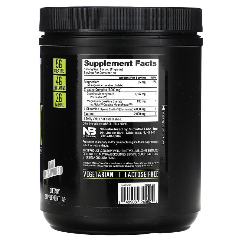 NutraBio, CGT MAX, Raw Unflavored, 0.97 lb (440 g)