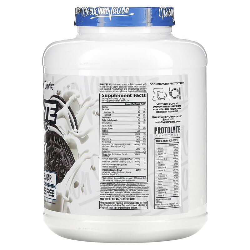 VMI Sports, ProtoLyte, 100% Whey Isolate, Milk and Cookies, 4.6 lb (2,089 g)