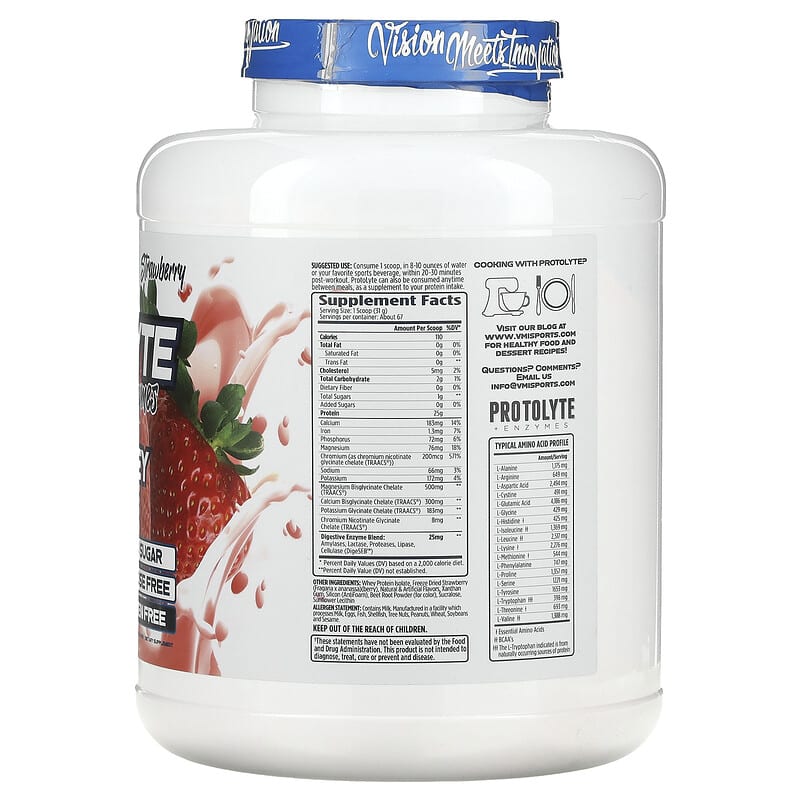 VMI Sports, ProtoLyte, 100% Whey Isolate, Strawberry, 4.6 lb (2,089 g)