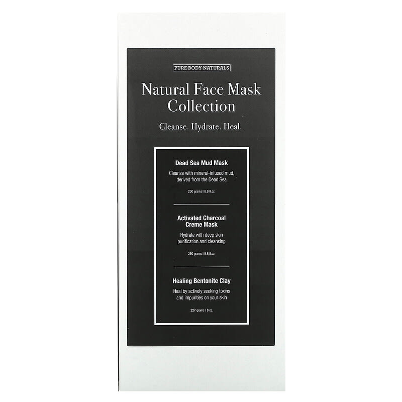 Pure Body Naturals, Natural Face Beauty Mask Collection, 3 Piece Set