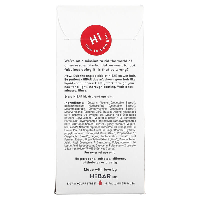 HiBAR, Solid Conditioner, Curl, 1 Bar, 2.7 oz (76 g)