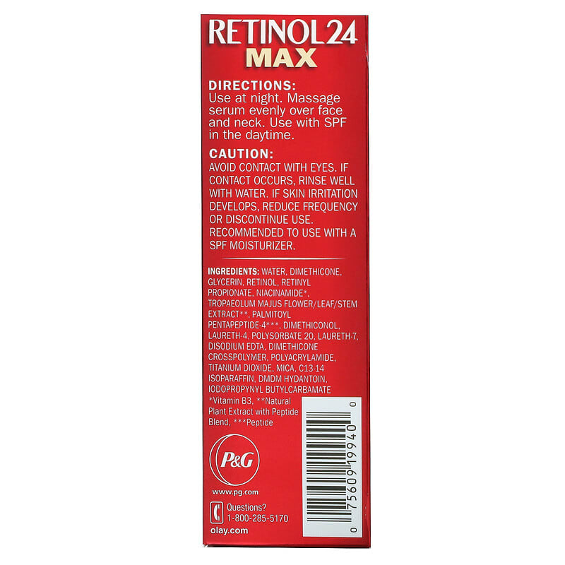 Olay, Regenerist, Retinol 24, Night Serum, Fragrance-Free, 1.3 fl oz (40 ml)