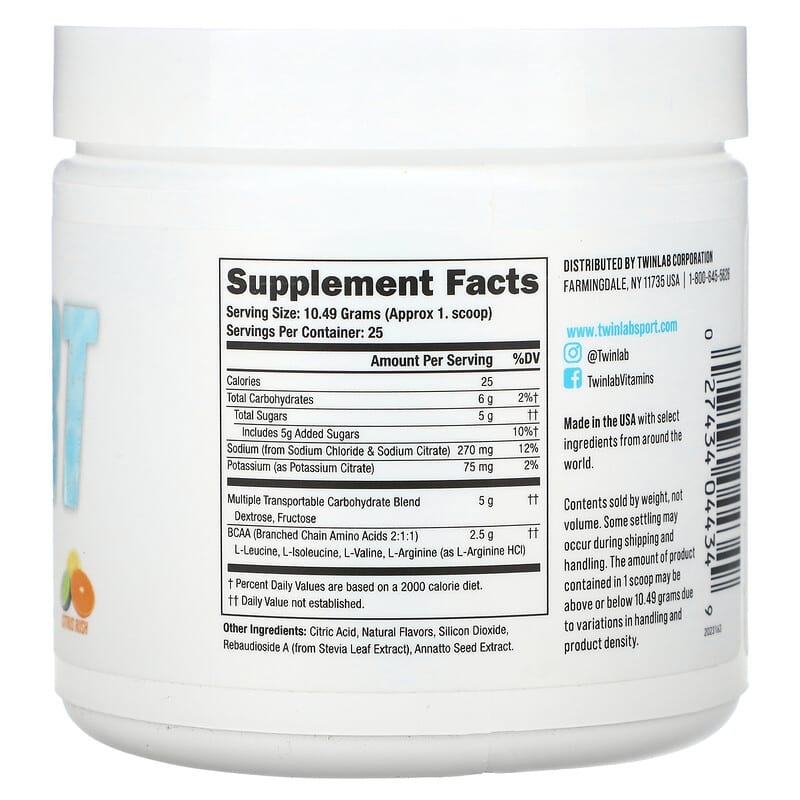 Twinlab, Sport Hydration, Citrus Rush, 9.25 oz (262.25 g)