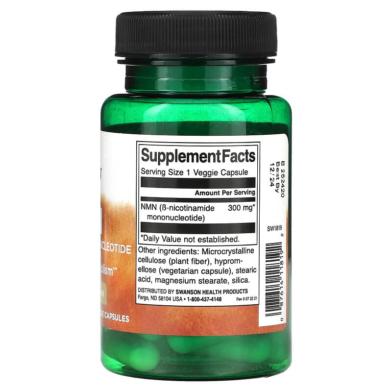 Swanson, NMN, 300 mg, 30 Veggie Capsules