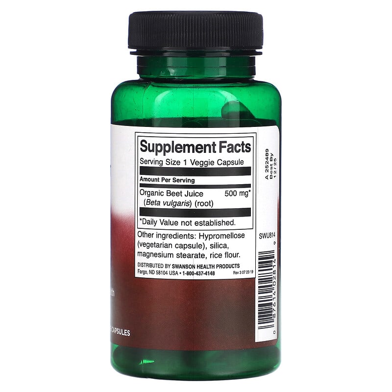 Swanson, Beet Juice, 500 mg, 60 Veggie Capsules