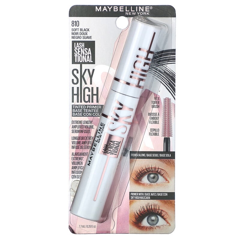 Maybelline, Lash Sensational Tinted Primer, Sky High, 810 Soft Black, 0.26 fl oz (7.7 ml)