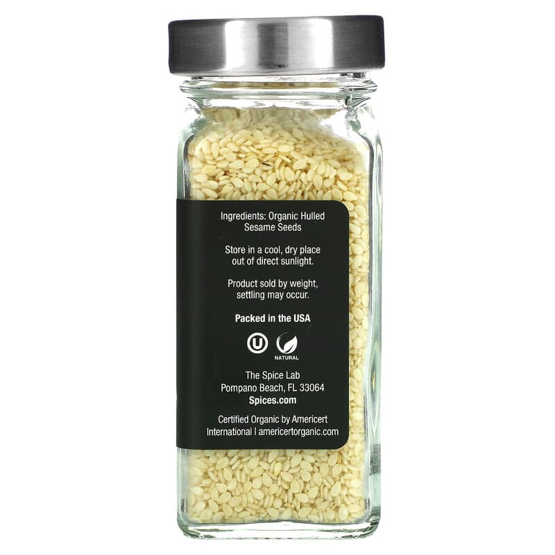 The Spice Lab, Organic Hulled Sesame Seeds, 2.2 oz (62 g)