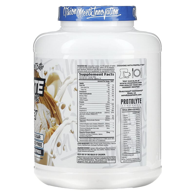 VMI Sports, ProtoLyte, 100% Whey Isolate, Vanilla Peanut Butter, 4.6 lb (2,089 g)