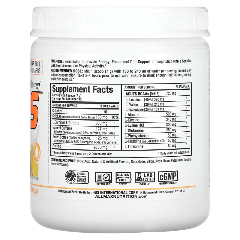 ALLMAX, AMINOCUTS, Peach Mango, 7.4 oz (210 g)