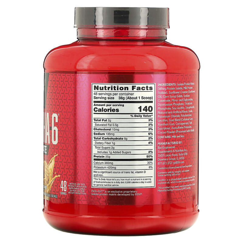 BSN, Syntha-6 Isolate, Protein Powder Drink Mix, Peanut Butter Cookie, 4.02 lb (1.82 kg)