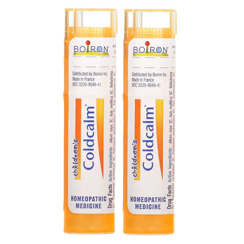 Boiron, Coldcalm, Children's Cold Relief, 3+ and Older, 2 Tubes, Approx. 80 Quick Dissolving Pellets Each