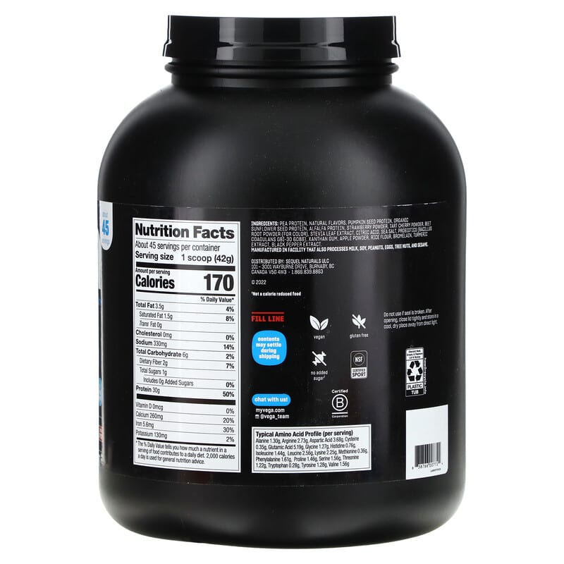 Vega, Sport, Plant Based Premium Protein Powder, Berry, 4 lbs (1.89 kg)