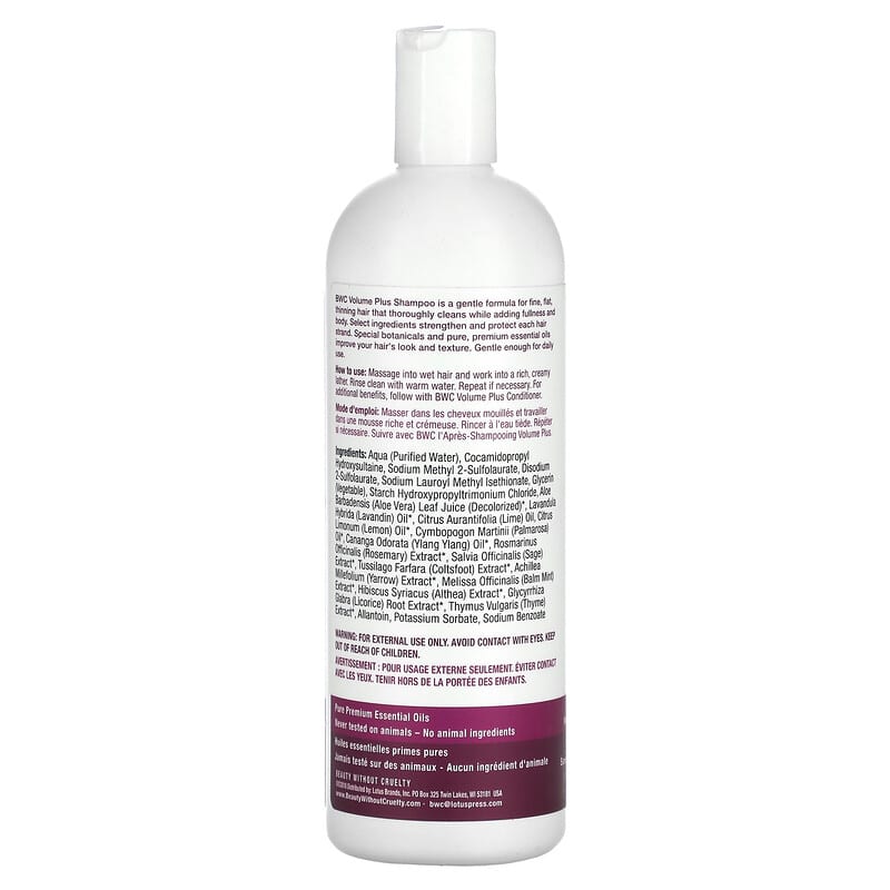 Beauty Without Cruelty, Volume Plus Shampoo, 16 fl oz (473 ml)