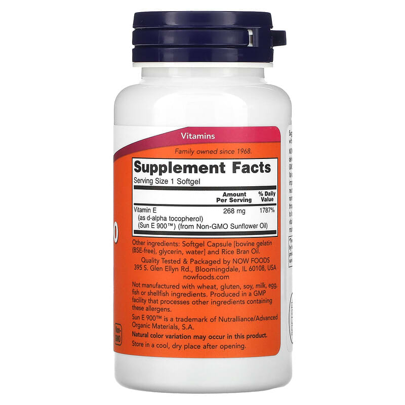 NOW Foods, Sun-E 400, 268 mg (400 IU), 60 Softgels