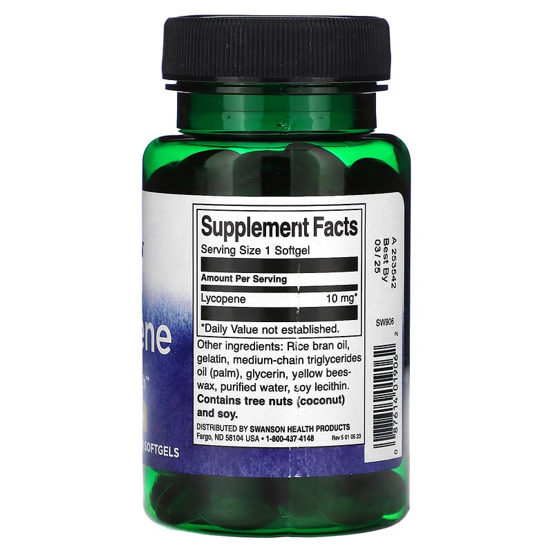 Swanson, Lycopene, 10 mg, 120 Softgels