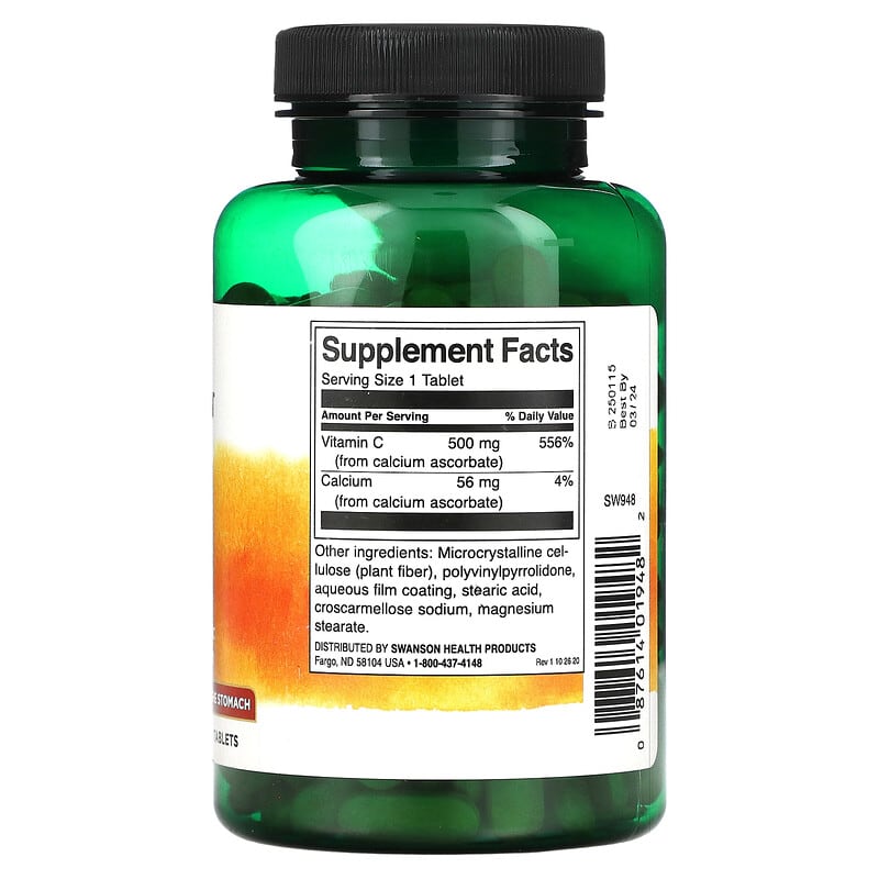 Swanson, Buffered Vitamin C, 500 mg, 250 Tablets