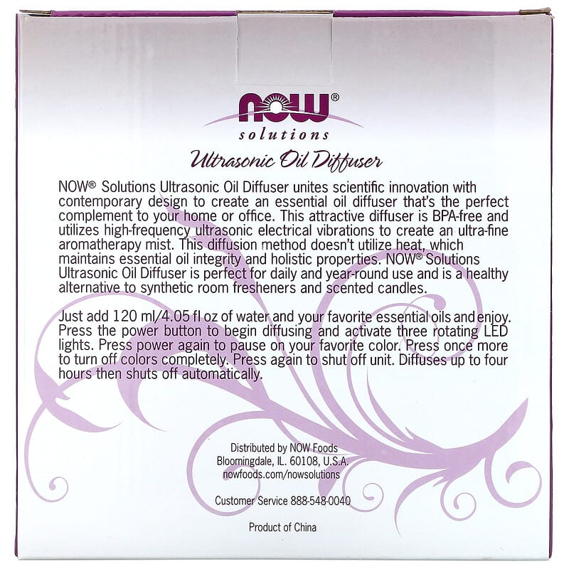 NOW Foods, Solutions, Ultrasonic Oil Diffuser, 1 Diffuser