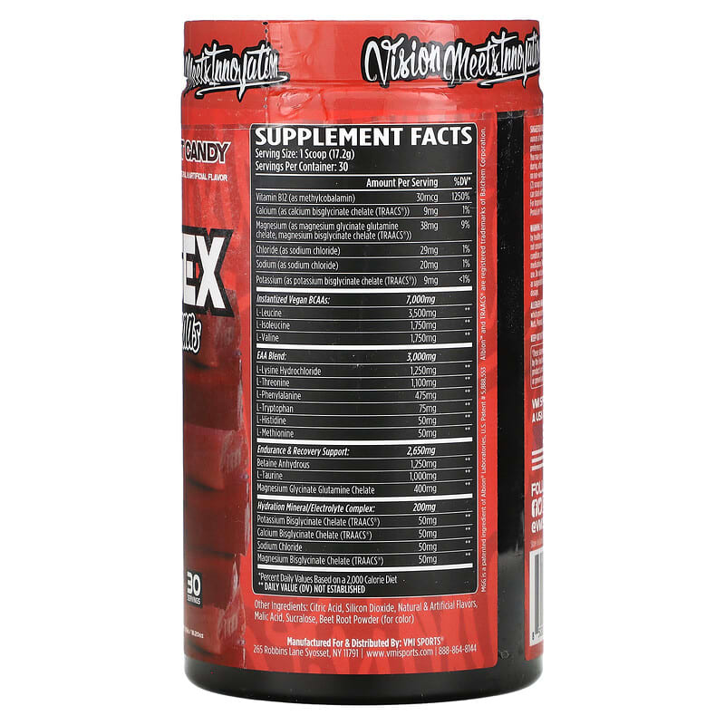 VMI Sports, Aminogex, EAAs/BCAAs, Red Fruit Candy, 18.2 oz (516 g)