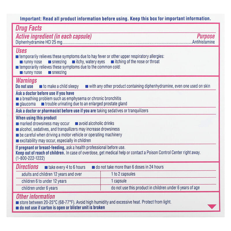 Benadryl, Allergy Liqui-Gels, Antihistamine , 25 mg, 24 Capsules