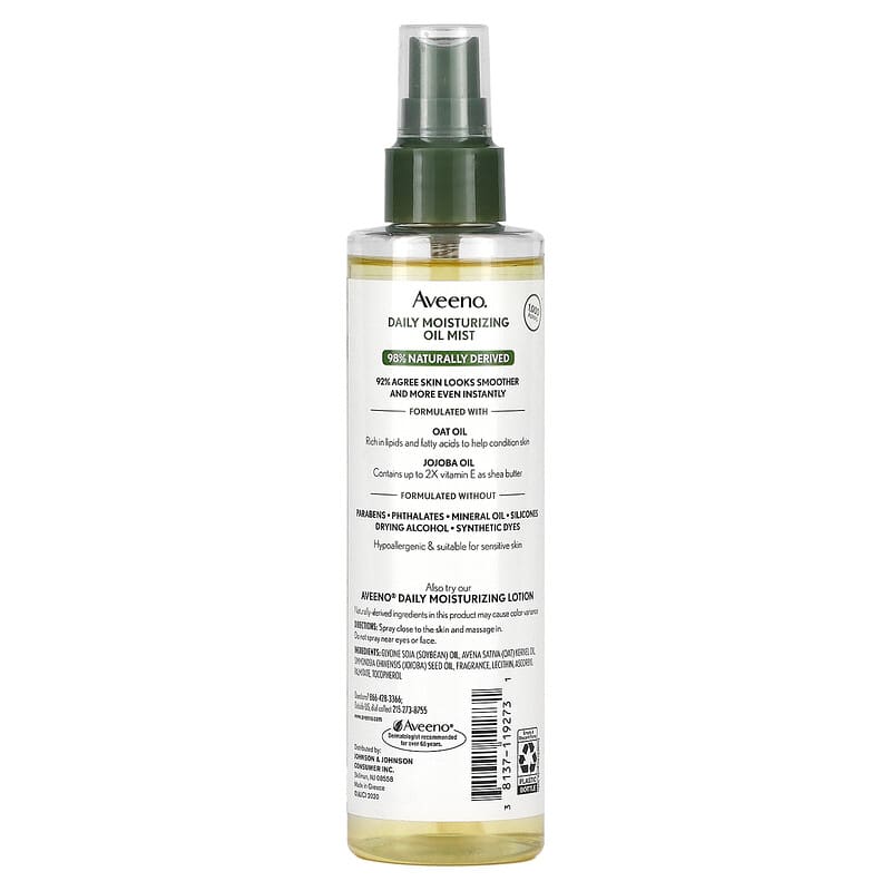 Aveeno, Daily Moisturizing Oil Mist, Oat Oil + Jojoba Oil, 6.7 fl oz (200 ml)