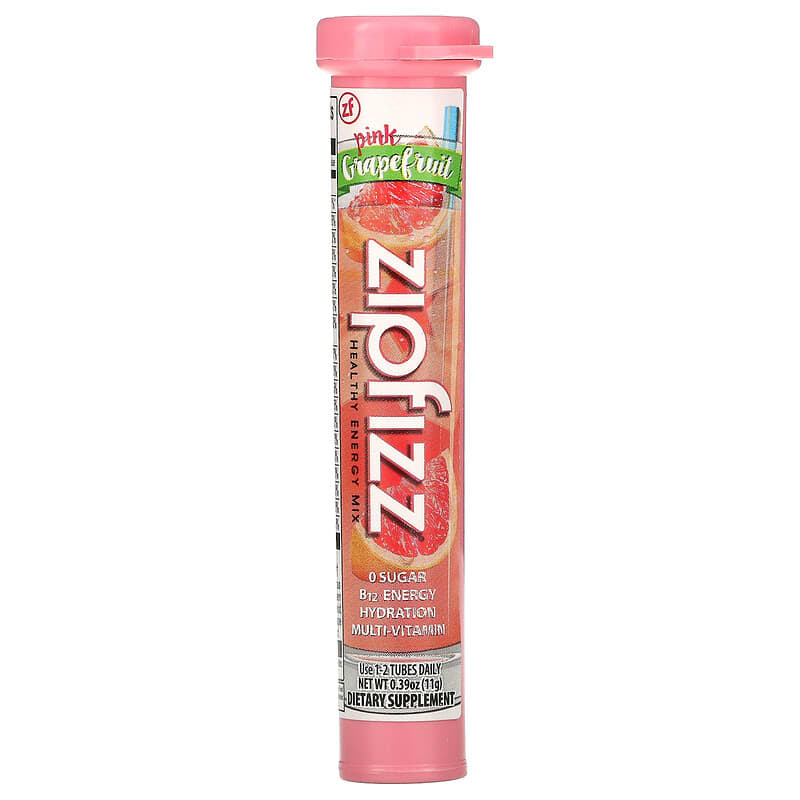 Zipfizz, Healthy Sports Energy Mix with Vitamin B12, Pink Grapefruit, 20 Tubes, 0.39 oz (11 g) Each