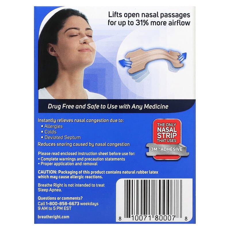 Breathe Right, Nasal Strips, Original, Large, 30 Tan Strips