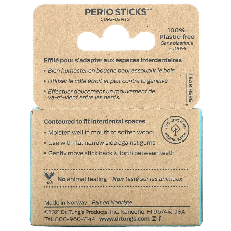 Dr. Tung's, Perio Sticks, Thin, 100 Sticks