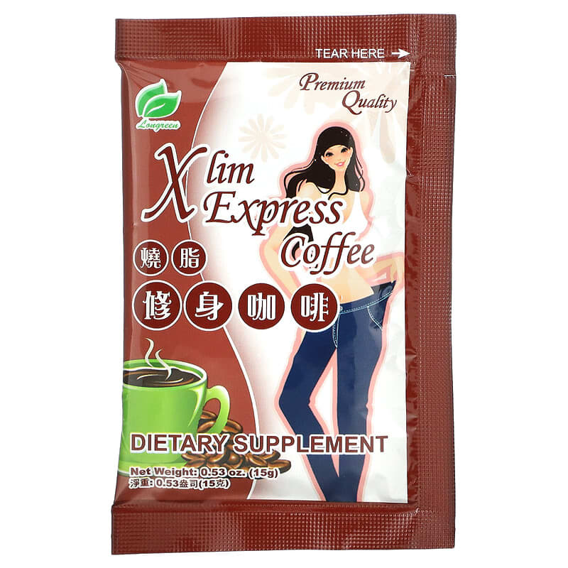 Longreen Corporation, Xlim Express Coffee, 10 Sachets, 5.3 oz (150 g)