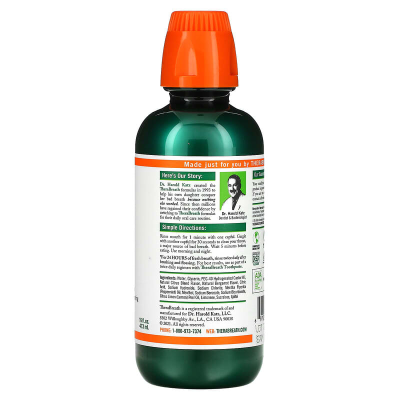 TheraBreath, Fresh Breath, Oral Rinse, Rainforest Mint, 16 fl oz (473 ml)