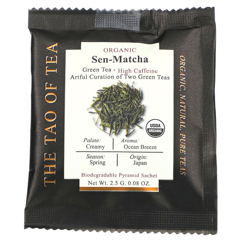 The Tao of Tea, Organic Green Tea, Sen Matcha, 15 Pyramid Sachets, 1.32 oz (37.5 g)