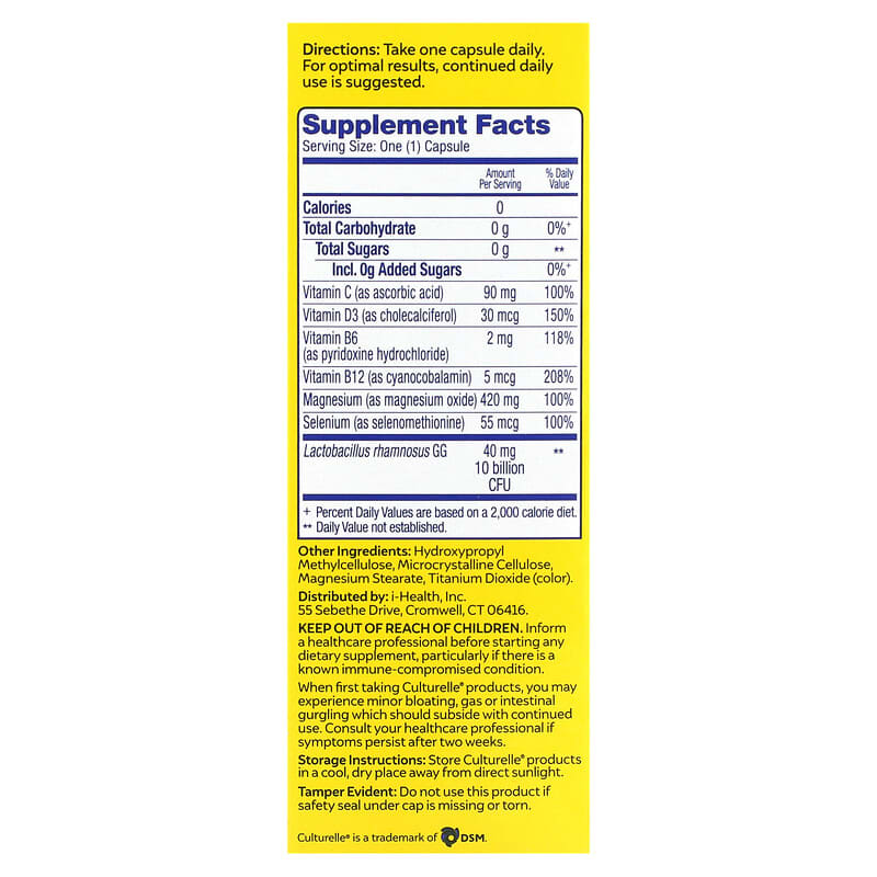 Culturelle, Probiotics, Men's Daily Health, 10 Billion CFUs, 30 Once Daily Capsules