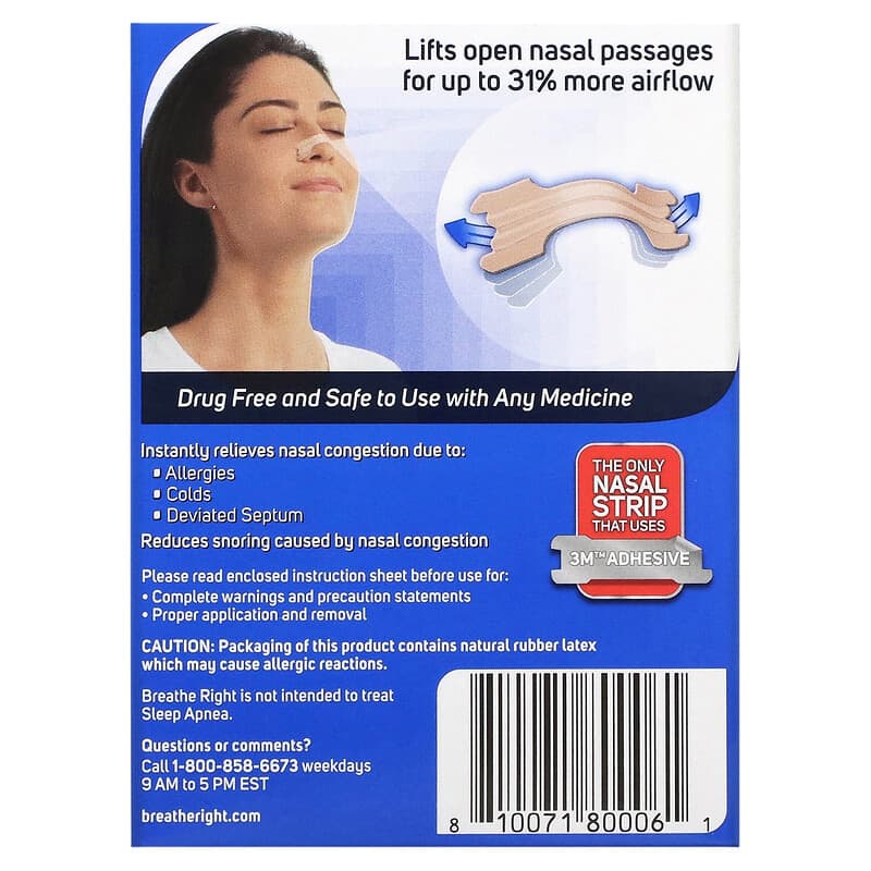 Breathe Right, Nasal Strips, Original, Small/Medium, 30 Tan Strips