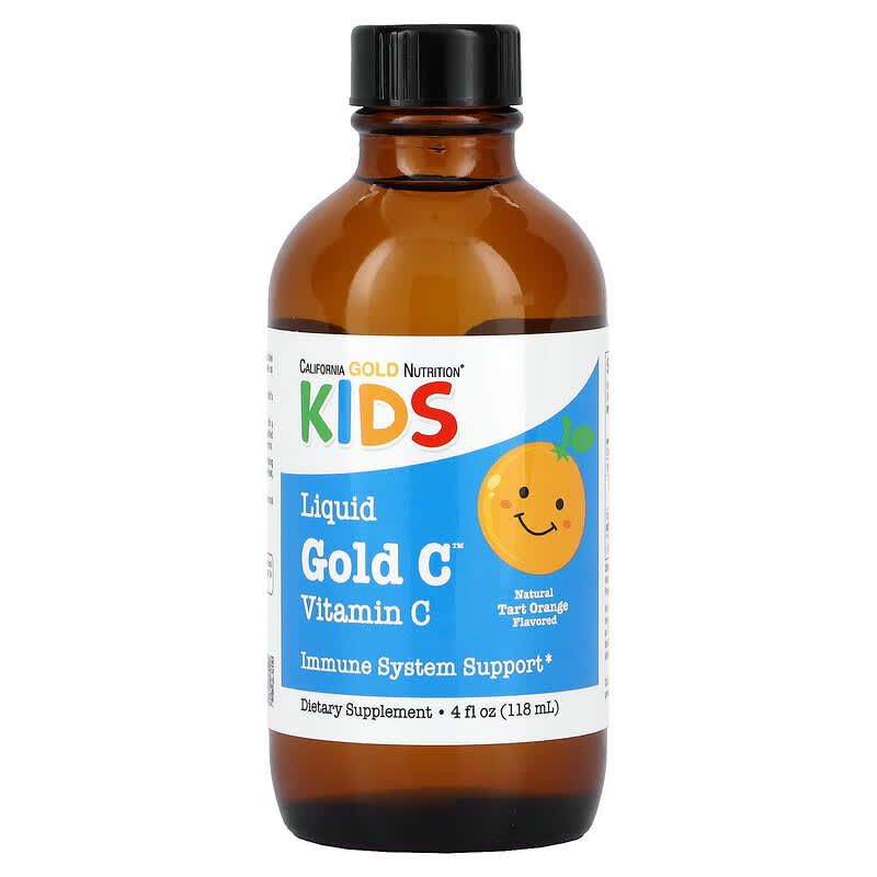 California Gold Nutrition, KIDS Gold C, Liquid Vitamin C, Tart Orange Flavor, 4 fl oz (118 ml)