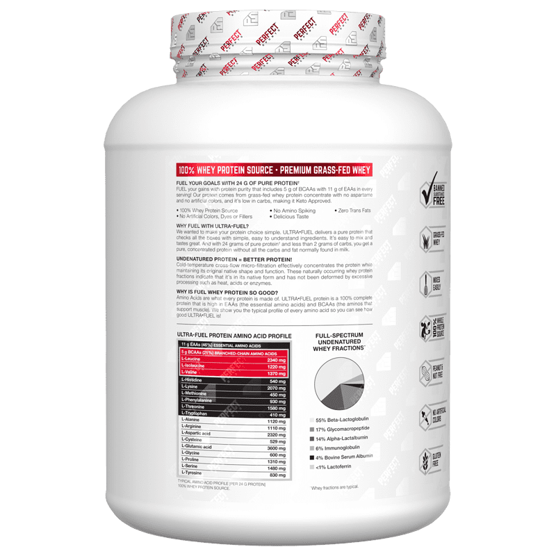 Perfect Sports, Ultra Fuel, Grass-Fed Whey Protein, Vanilla Ice Cream, 4 lb (1.82 kg)