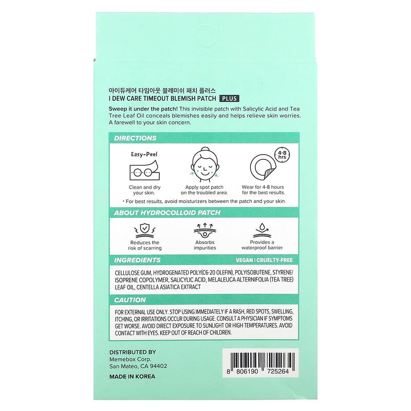 I Dew Care, Timeout Blemish Patch Plus, 12 mm, 36 Patches