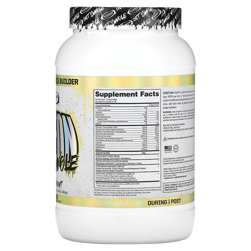 Gaspari Nutrition, SizeOn, All In One Muscle Builder, Lemon Ice, 3.59 lbs (1.63 kg)