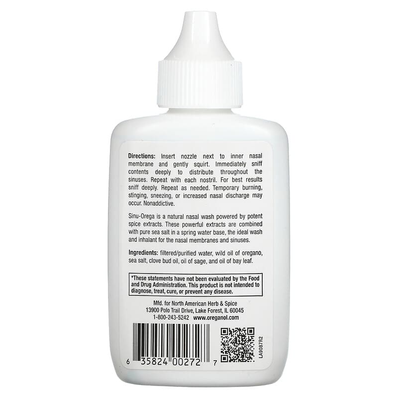 North American Herb & Spice Co., Sinu Orega, Nasal Spray, 2 fl oz (60 ml)