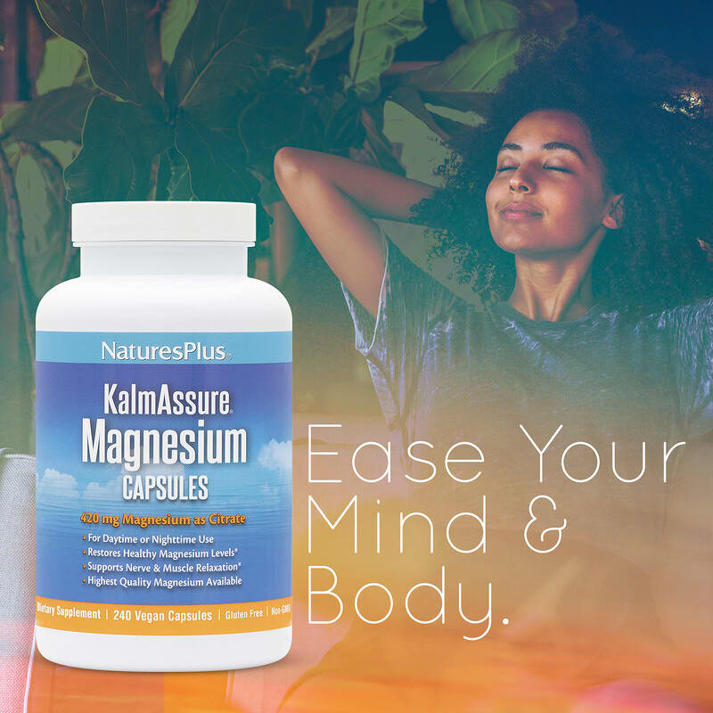 NaturesPlus, KalmAssure, Magnesium, 105 mg, 240 Vegan Capsules