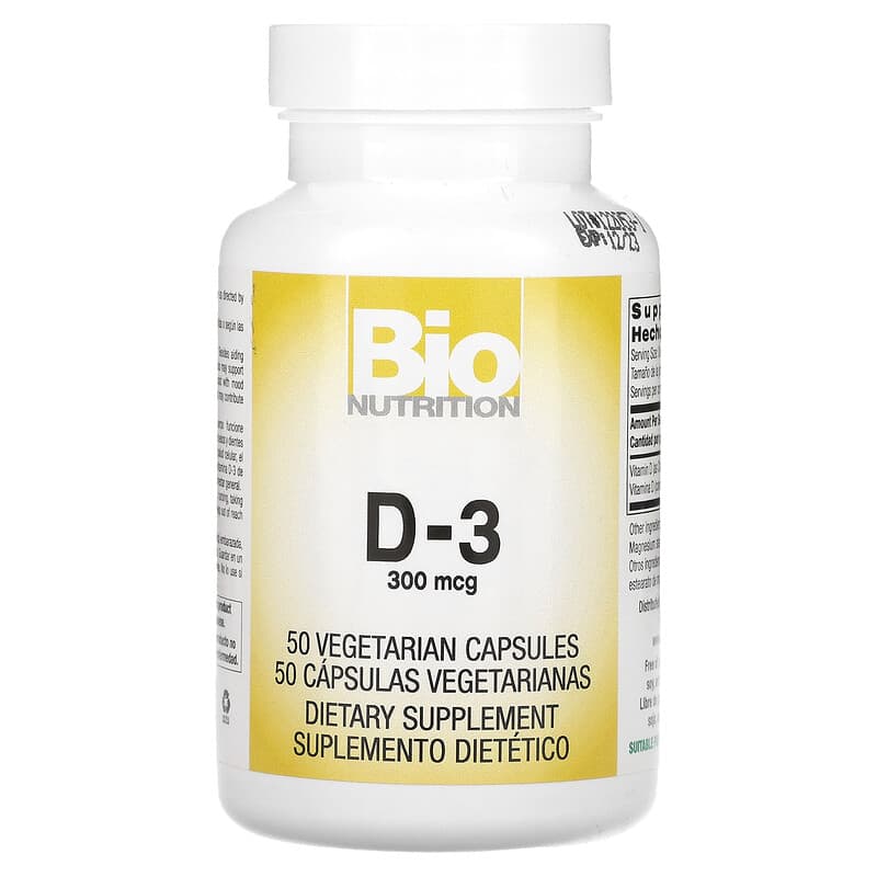 Bio Nutrition, D-3 , 300 mcg , 50 Vegetarian Capsules