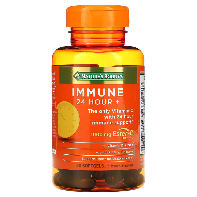 Nature's Bounty, Immune 24 Hour+, 500 mg, 50 Softgels