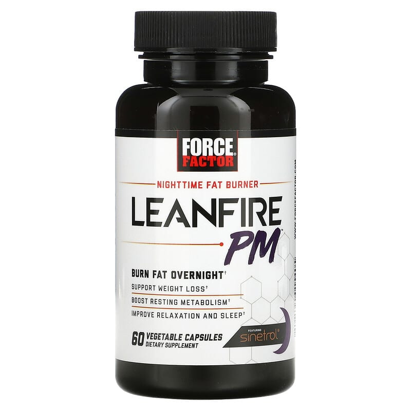 Force Factor, Nighttime Fat Burner, Leanfire PM, 60 Vegetable Capsules