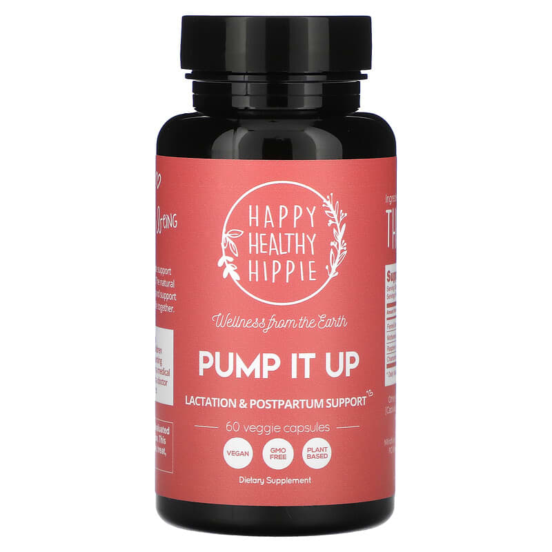 Happy Healthy Hippie, Pump It Up, Lactation & Postpartum Support, 60 Veggie Capsules