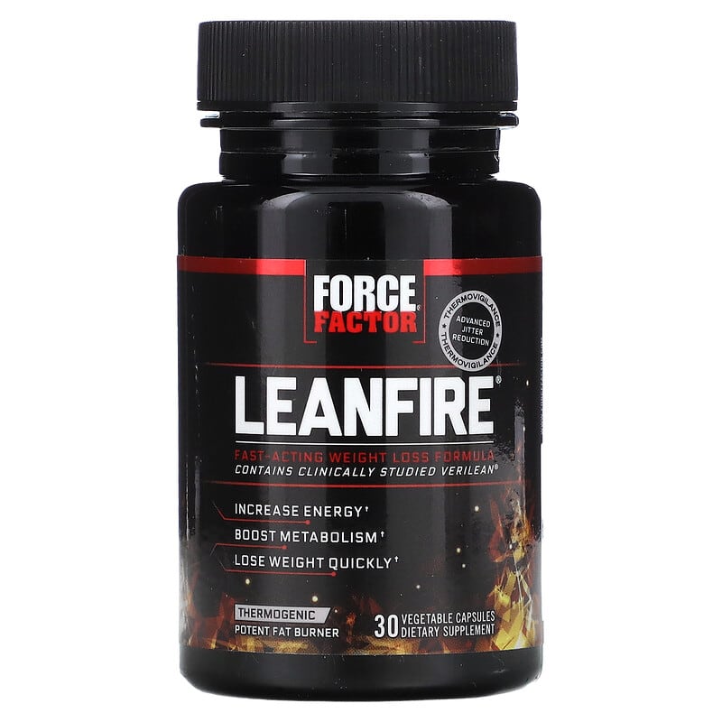 Force Factor, LeanFire, Fast-Acting Weight Loss Formula, 30 Vegetable Capsules