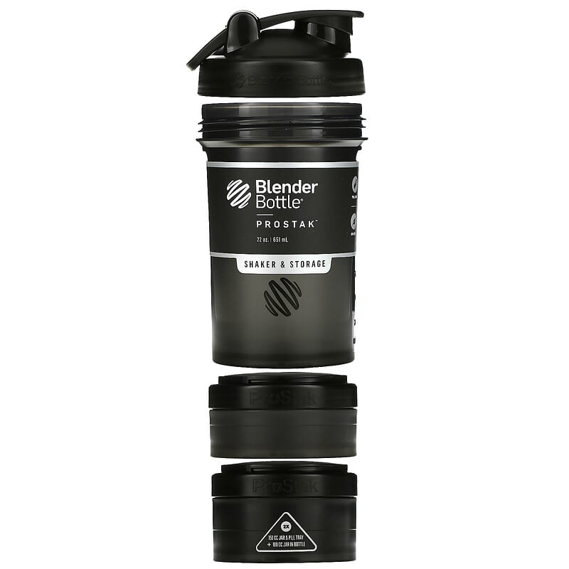 Blender Bottle, ProStak, Black, 22 oz (651 ml)