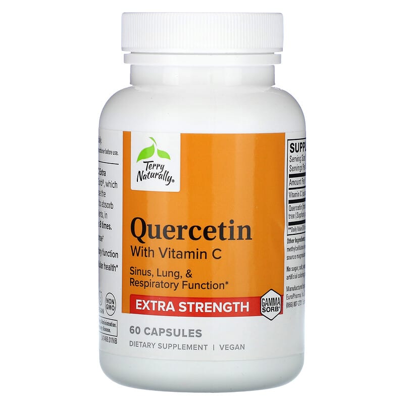 Terry Naturally, Quercetin with Vitamin C, Extra Strength, 60 Capsules