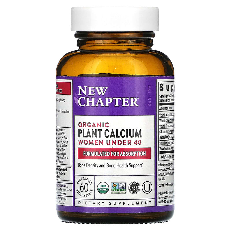 New Chapter, Organic Plant Calcium, Women Under 40, 60 Vegetarian Slim Tablets