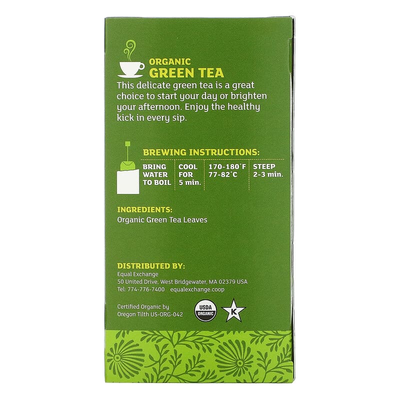 Equal Exchange, Organic Green Tea, 20 Tea Bags, 1.41 oz (40 g)